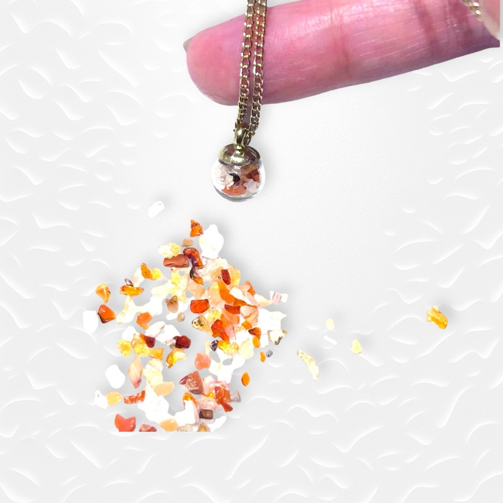 Hand Crafted Necklace Fire Opal Rainbow Moonstone Neon Apatite Pots Chain - Picture 2 of 10